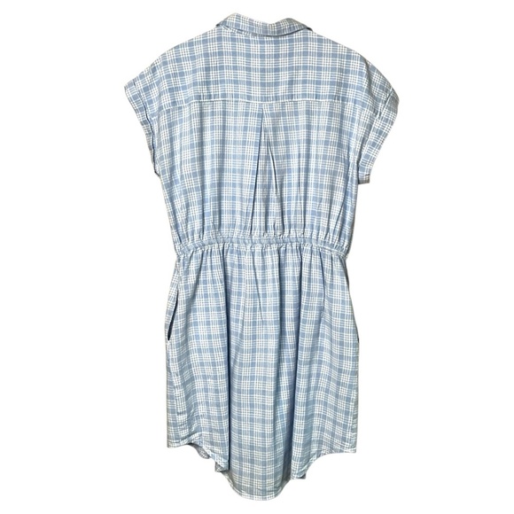 JAPNA 100% Cotton Plaid Short Sleeve Shirt Dress Button Front Hi-Lo Hem Sz XL - Picture 3 of 7